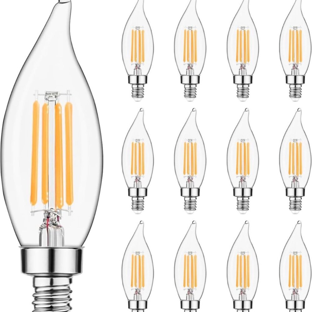 Sigalux E12 Candelabra Bulb 60 watt Equivalent, Dimmable LED E12 Bulb 2700K Warm